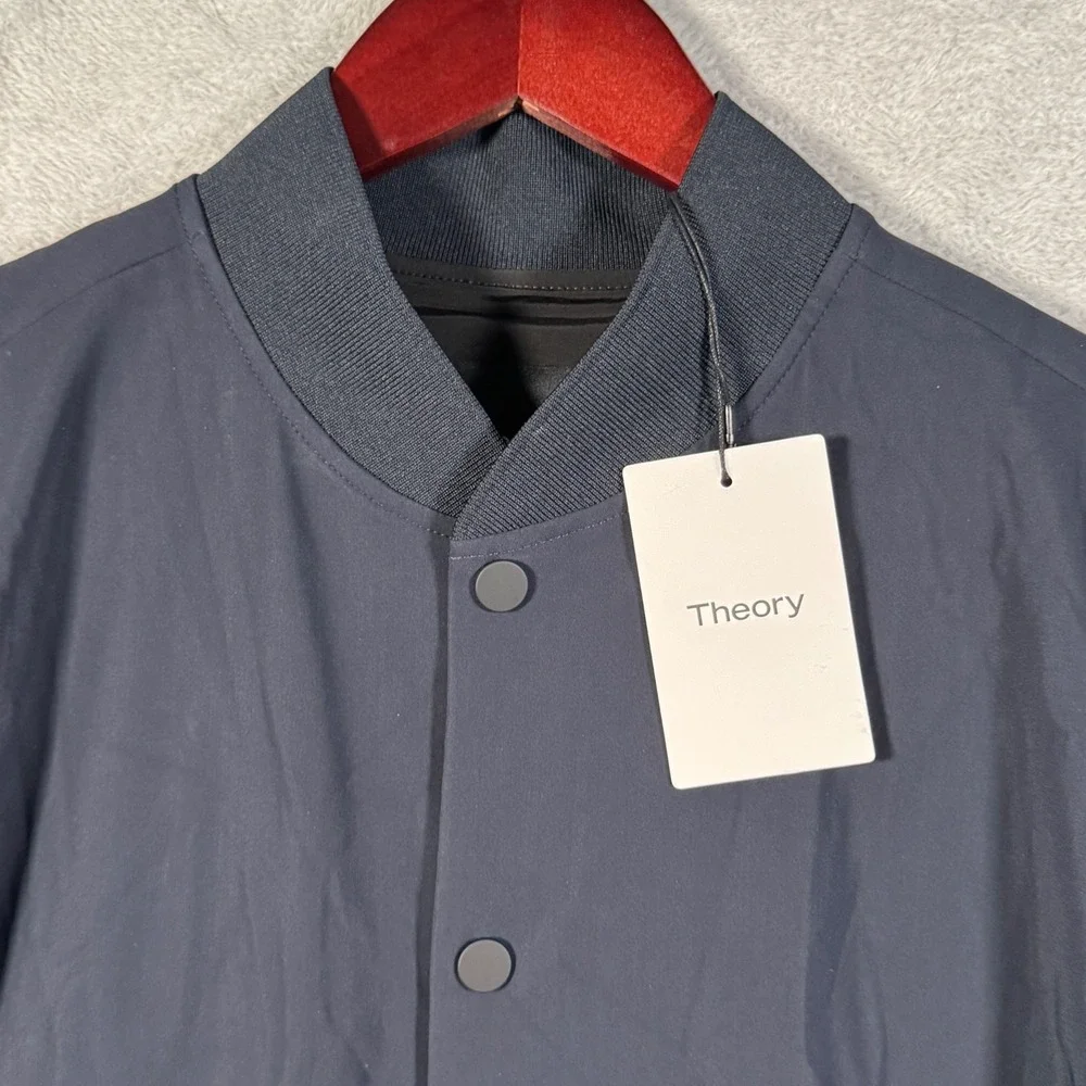 Theory Murphy Precision Ponte Jacket Mens M Navy Blue Bomber
